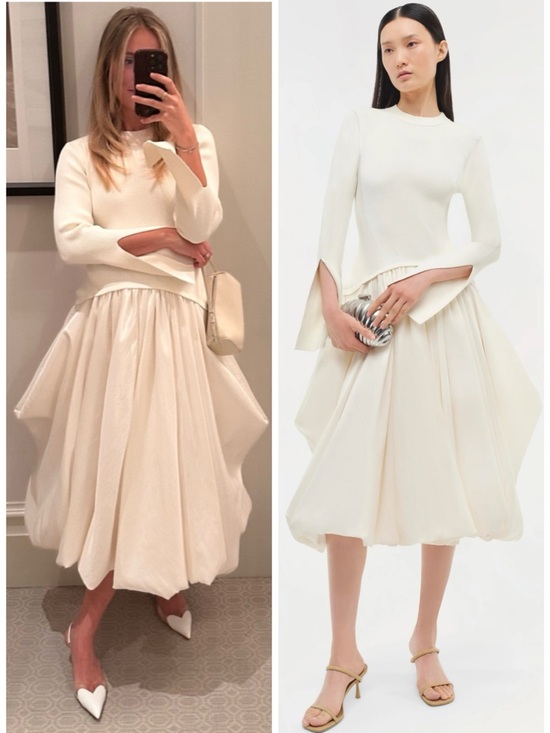 Simkhai Dresses & Skirts - SIMKHAI Kenlie Taffeta Knit Midi Dress in Ivory SZ M NWT